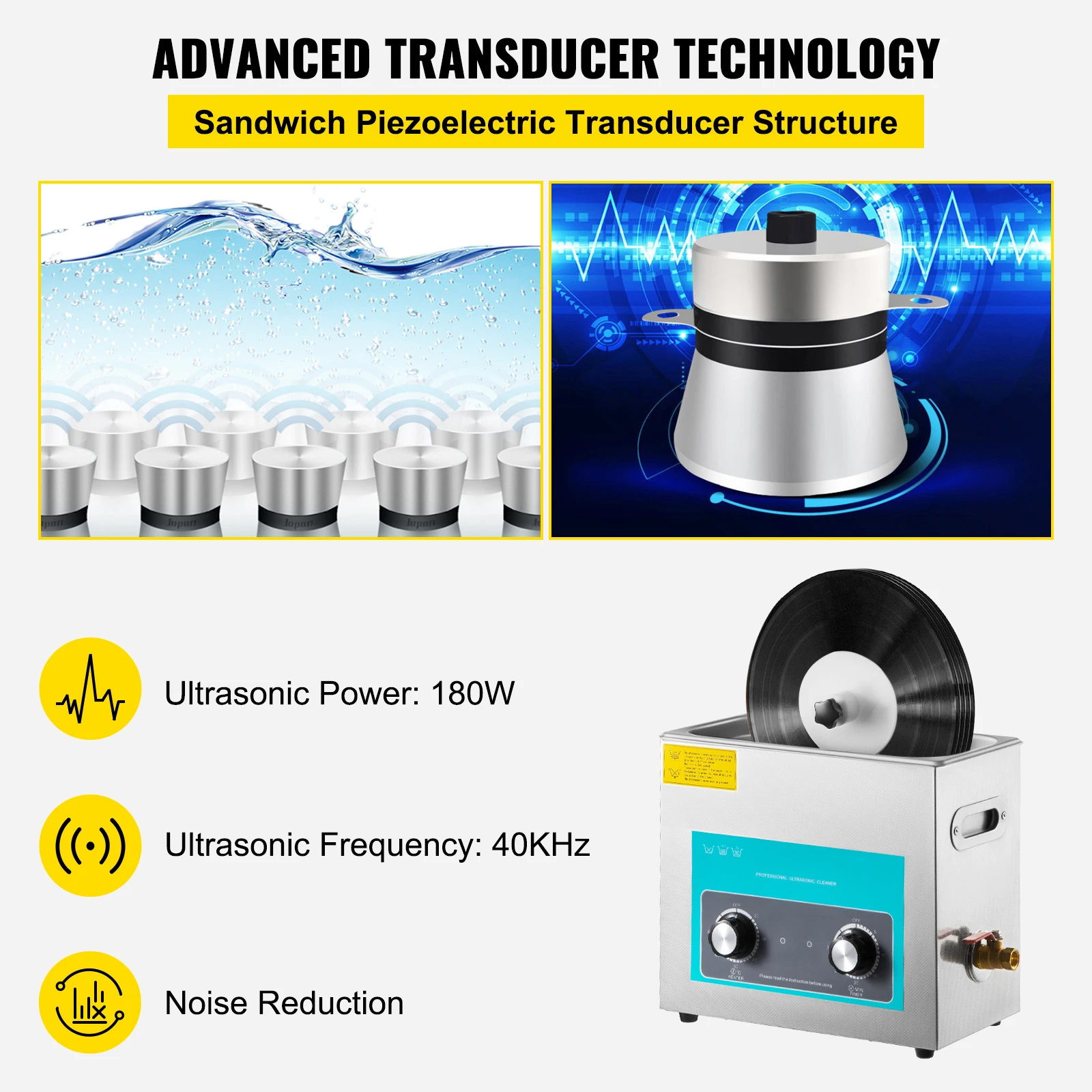 Vinyl Record Cleaner - SIHAO 6L Nettoyeur de disques vinyles