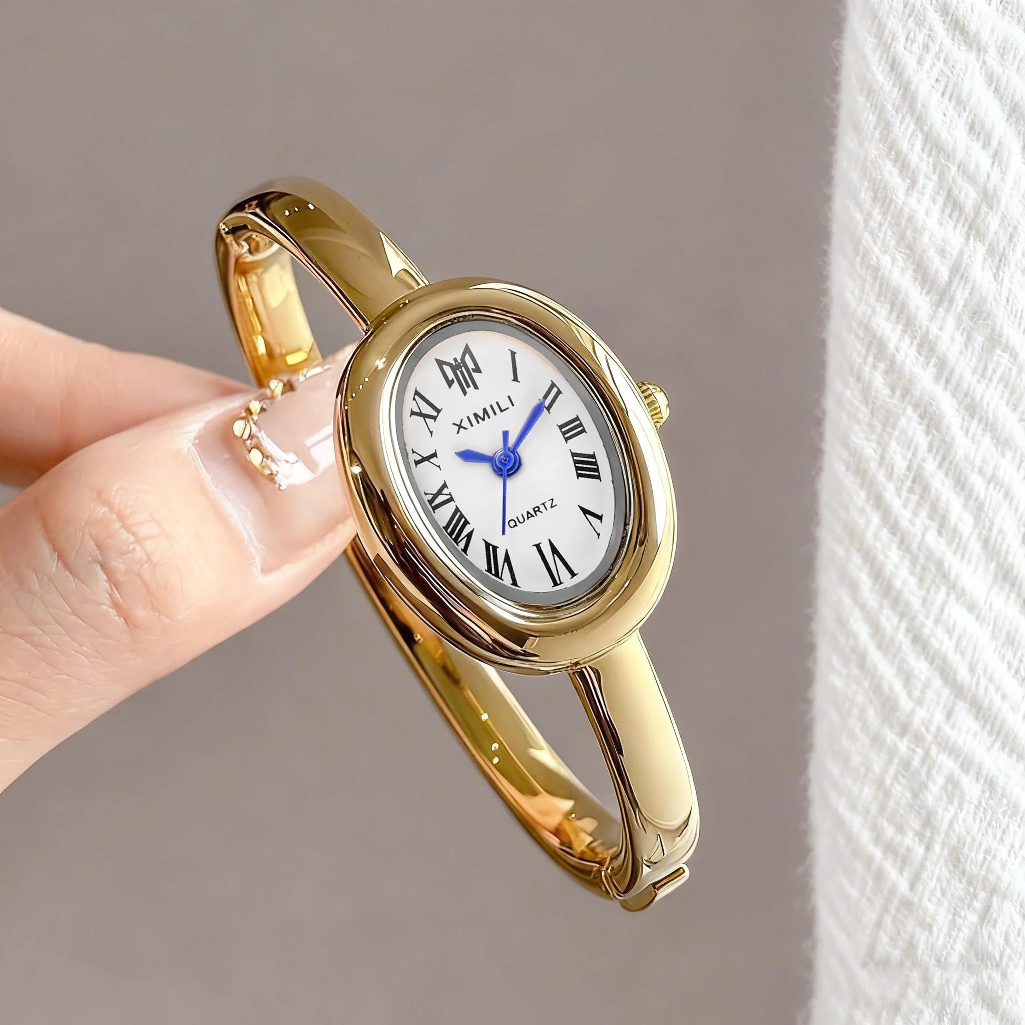 Vintage Watch Crystal - Montre-bracelet vintage ovale XIMILI 2026 pour