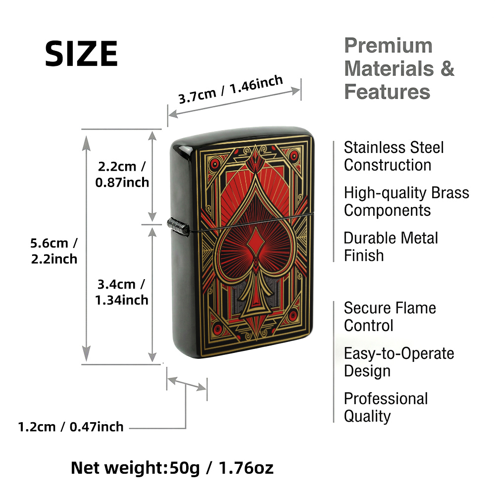 Briquet à couvercle rabattable - Vintage Collectible Playing Cards avis et prix